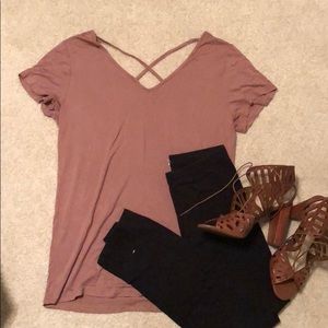 Shirt with criss-cross front